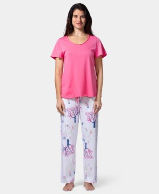 Women's Sleepwell Printed Knit Capri Pajama Pant Made with Temperature Regulating Technology