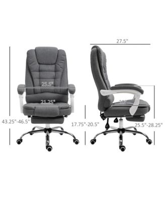 Executive Office Chair with Footrest Linen-Fabric Computer Chair Adjustable