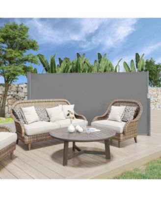 Retractable Side Awning, Double Side Awning, Waterproof Folding Outdoor Privacy