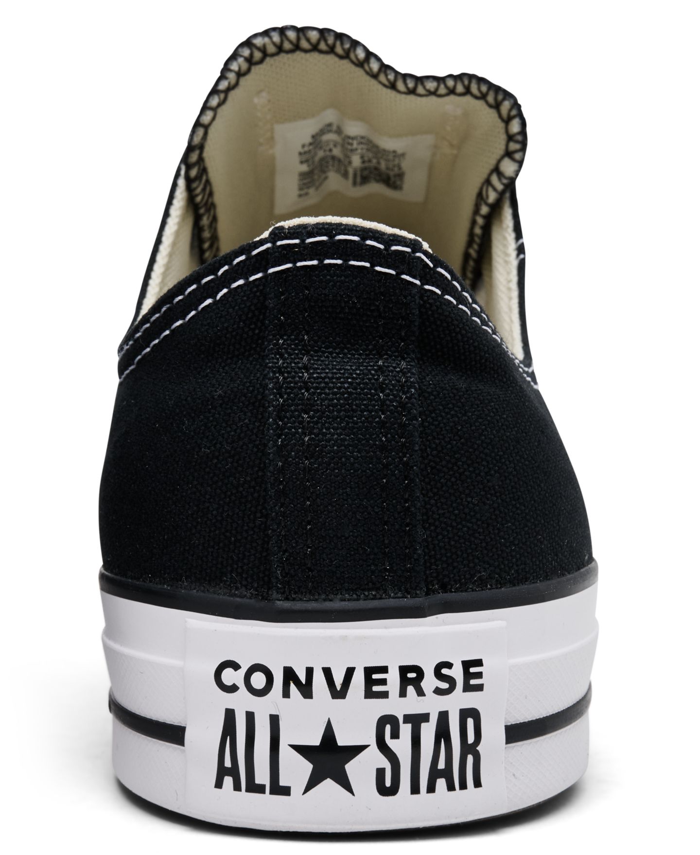 Мужские кроссовки Converse Chuck Taylor Low Top, цвет: Чёрный / Белый — фото 4