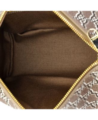 Super Mini Ophidia Zip Shoulder Bag GG Shadow Coated Canvas