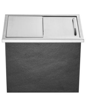 18 x 12 x 14.5 Inch Drop-In Stainless Steel Ice Chest, 40.9 Qt with Sliding Lid