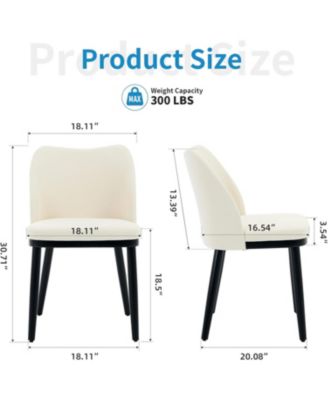 Velvet Dining Chairs Set of 6, Upholstered Side Chairs with Padded Seat & Wood Legs