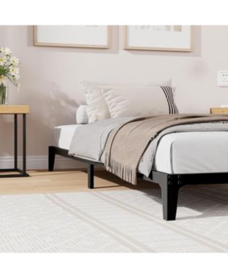 6" Twin Metal Bed Frame, Heavy Duty with 600 LBS Capacity, Steel Slats, No Box Spring, Noise Free, Sturdy.