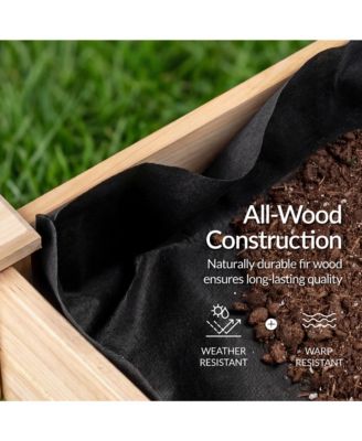 Best Choice Product 48x24x30in Raised Garden Bed, Elevated Wooden Planter for Yard w/ Foot Caps, Bed Liner