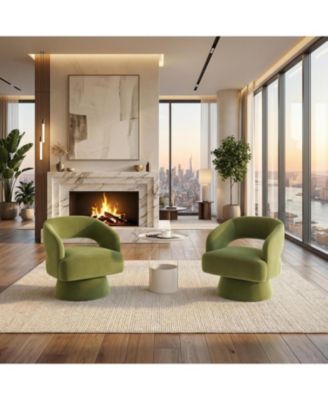 Modern Swivel Barrel Accent Chair,360 Upholstered Armchair with Striped Backrest and Plush Padding,Comfy Round Lounge Chair