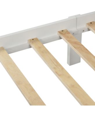 Twin Size Wood Platform Bed with 42 Inch Headboard 263 Inch Footboard and 10 Slats