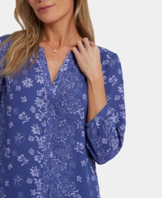 Women's Pintuck Spit Neck Top