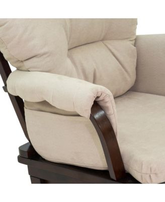 Nursery Glider Rocking Chair with Ottoman and Thick Padded Cushion