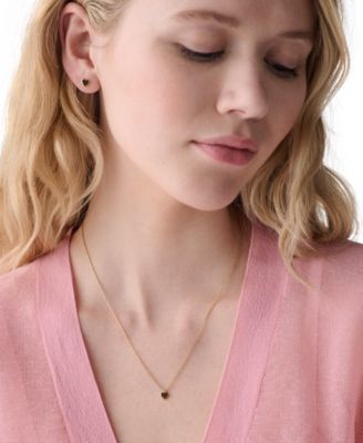 Gold Plated Mini Heart Pendant and Earrings Set