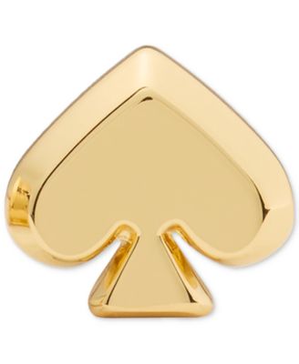 Gold-Tone Brass Spade Enamel Stud Earrings