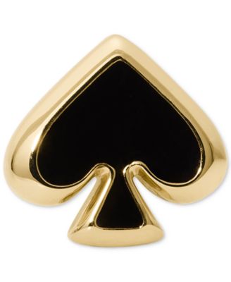 Gold-Tone Brass Spade Enamel Stud Earrings