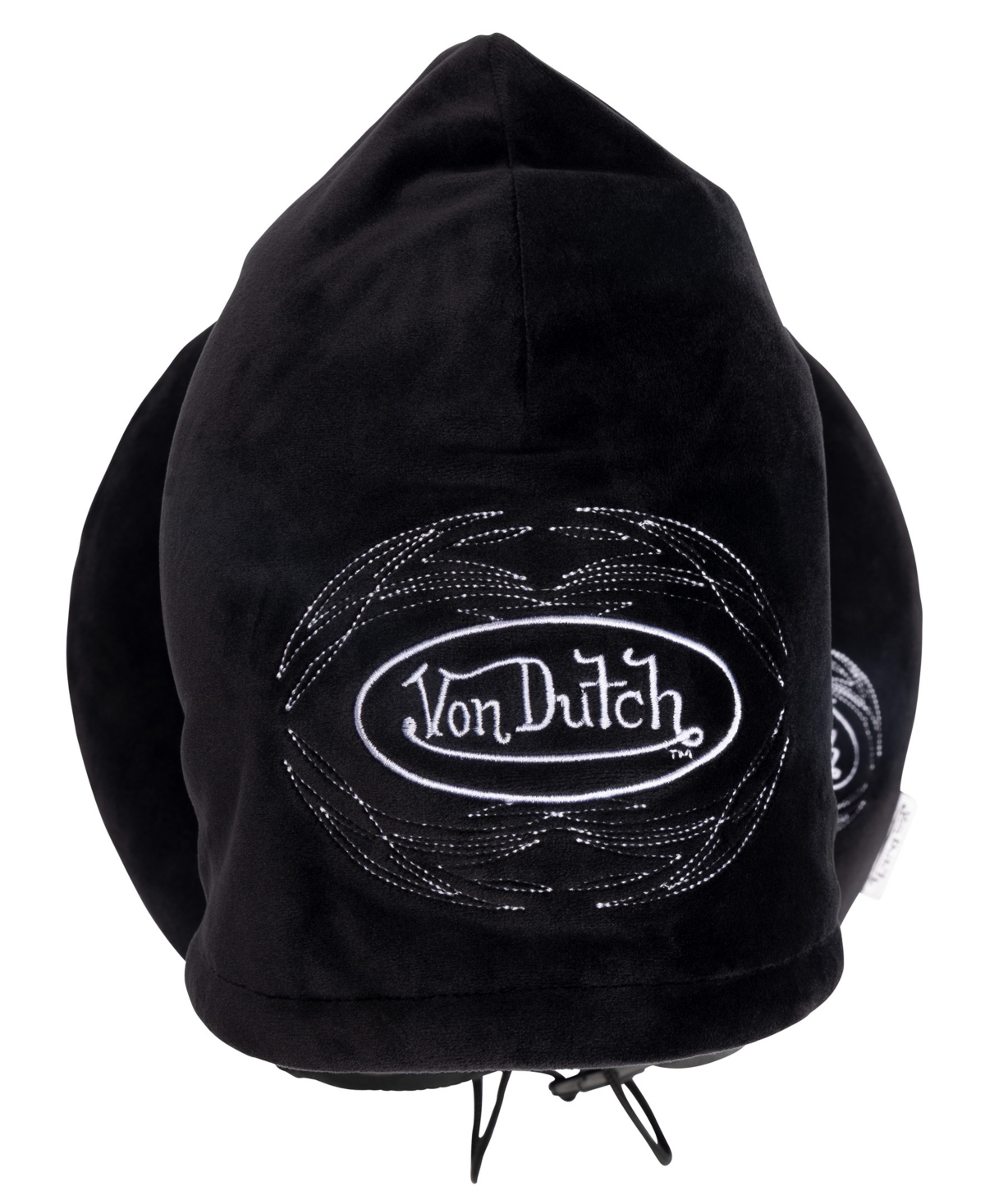 Von Dutch Pinstripe Hooded Memory Foam 11" Travel Neck Pillow