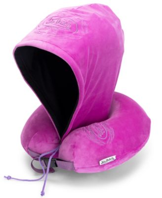 Pinstripe Hooded Memory Foam 11" Travel Neck Pillow