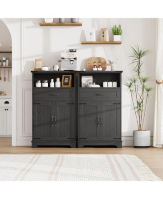 Bathroom Storage Cabinet,Farmhouse Bathroom Cabinet for Kitchen, Living Room, Entryway, Set of 2