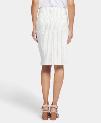 Petite High-Waist Button Closure Skirt