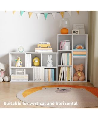 5 Cube Storage Bookshelf Kids Toy Organizer Horizontal Vertical, White