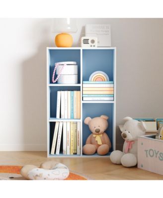 5 Cube Storage Bookshelf Kids Toy Organizer Horizontal Vertical, Blue