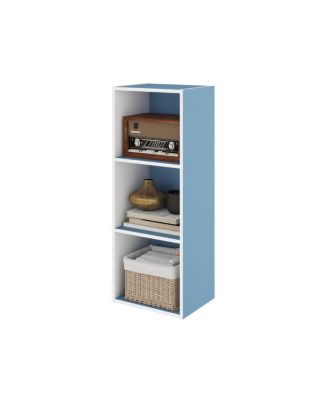 3 Cube Decorative Bookshelf Open Bookcase Toy Storage Organizer Horizontal Vertical, Blue