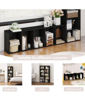 HOMLUX 5 Cube Decorative Open Bookshelf Kids Toy Storage Organizer Horizontal Vertical, Black