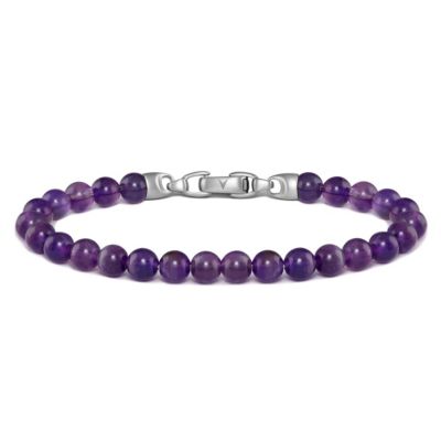 Men's Spiritual Bead Bracelet, 6mm - Amethyst