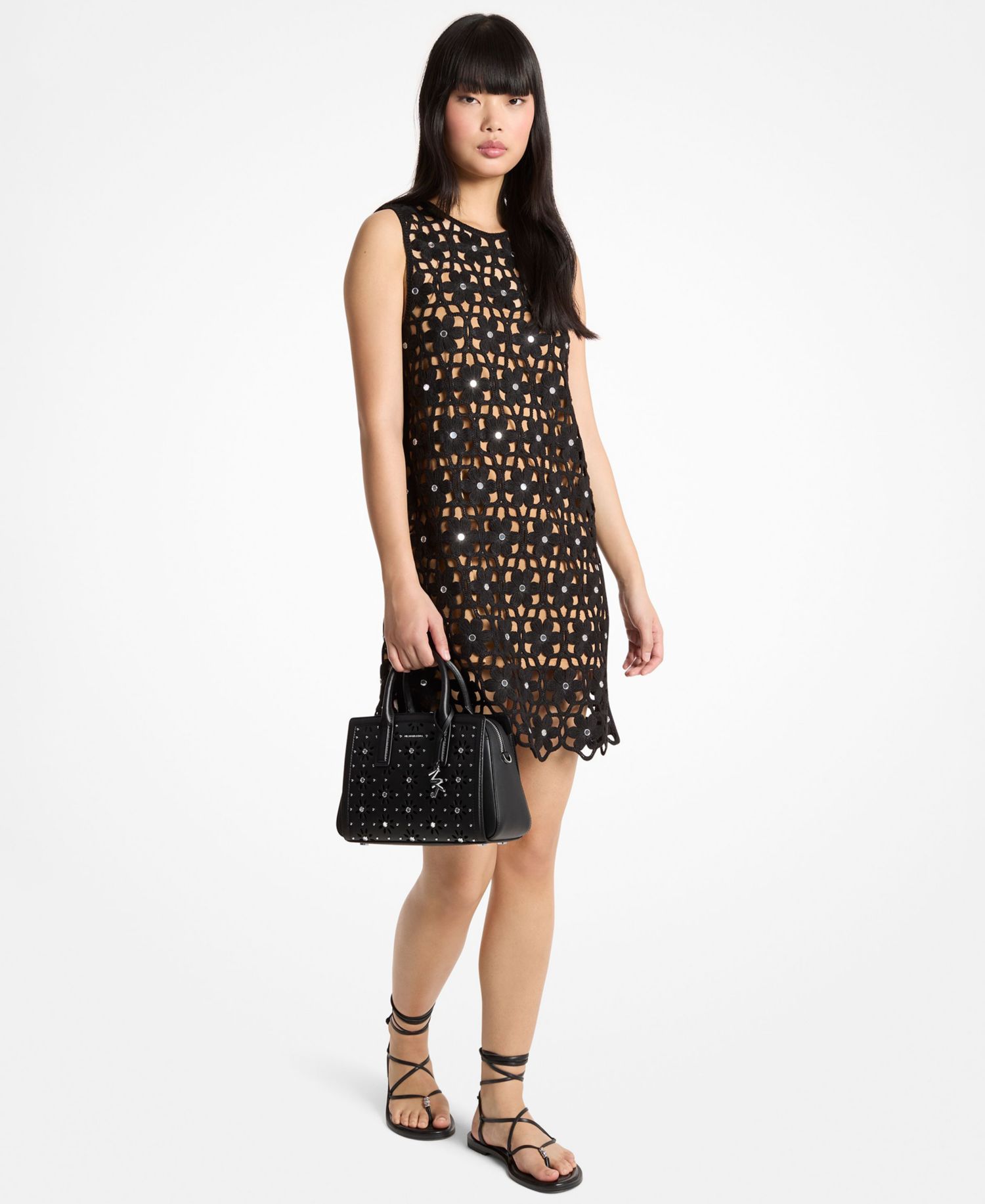 Women's Sleeveless Crew Neck Mini Dress