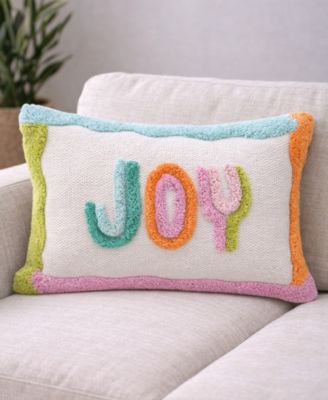 Playful Tufted Joy Lumbar Decorative Pillow, 14" x 20"