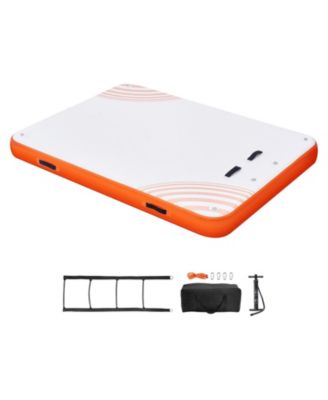 Inflatable Floating Dock Platform with Non-Slip Surface and Ladder