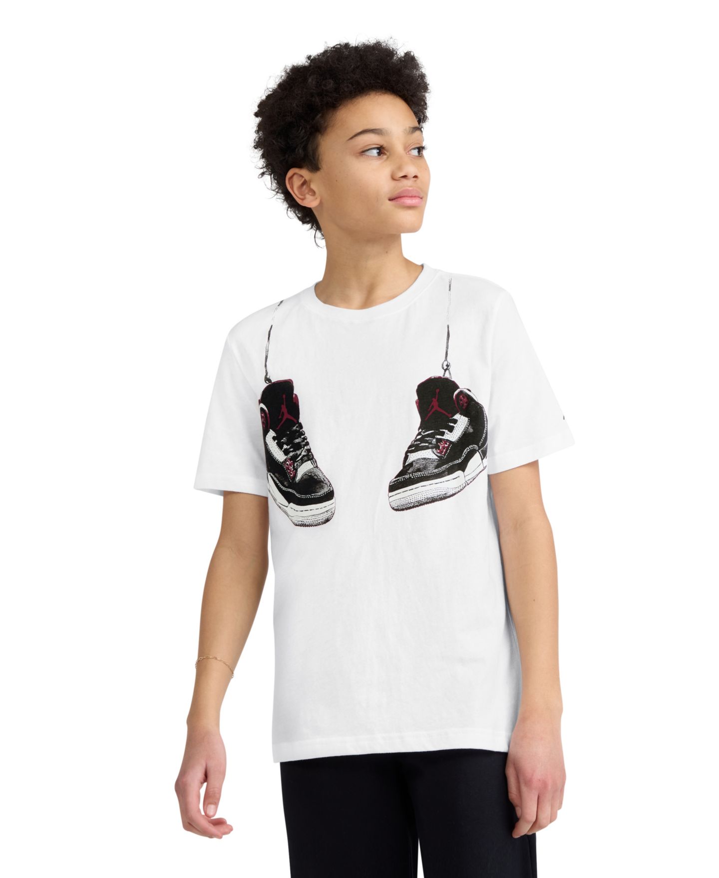 Футболка Jordan Shoe Strings Crewneck T-Shirt для мальчиков, цвет: Белый — фото 1