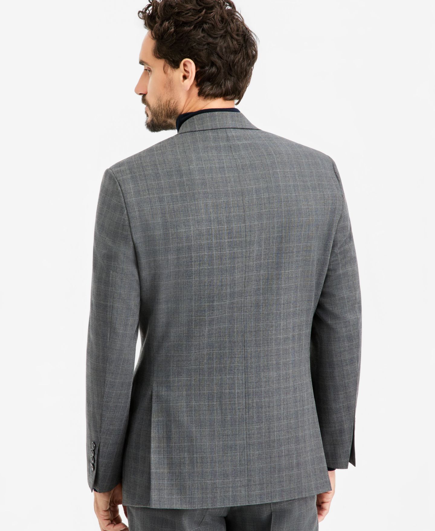 Мужская куртка Tallia Classic-Fit Gray & Blue Check Suit Separate, цвет: Серый / Синий — фото 4