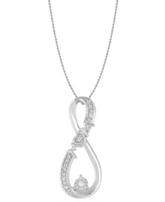 Diamond Mom Pendant Necklace (1/10 ct. t.w.) in 10k White Gold