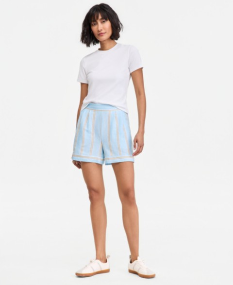 Женские On 34th Women's Linen-Blend Tailored Pull-On Shorts