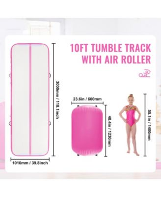 2-Piece Inflatable Gymnastics Air Mat Set with Air Roller and Pump