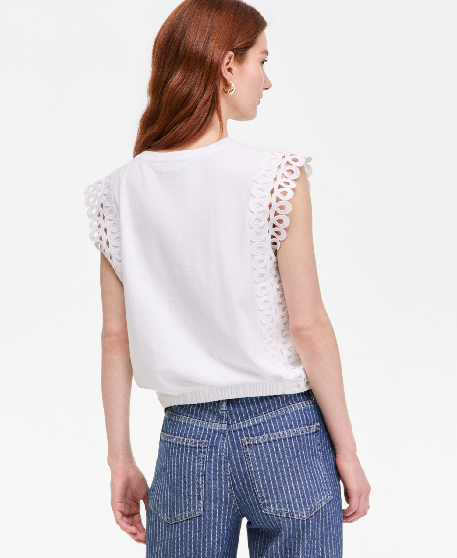 Women's Flutter-Sleeve Bubble Hem Top
