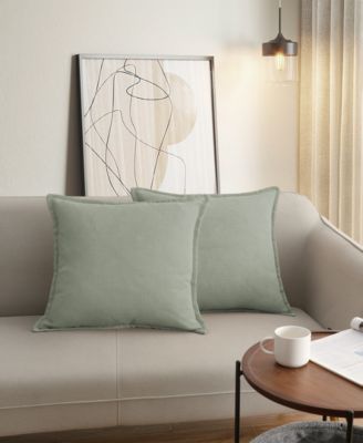 Faux Linen Plush 2-Pack Decorative Pillow Set, 20" x 20"