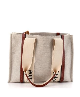 Medium Woody Tote Canvas with Leather