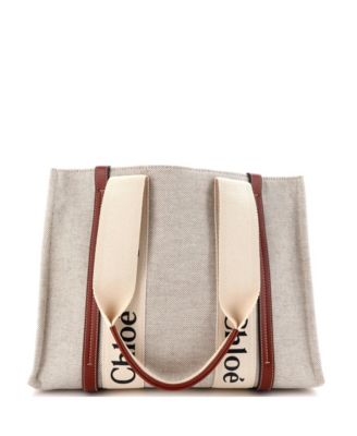 Medium Woody Tote Canvas with Leather