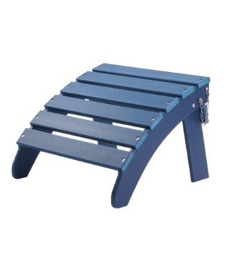 Foldable HDPE Outdoor Adirondack Ottoman in Vibrant Blue