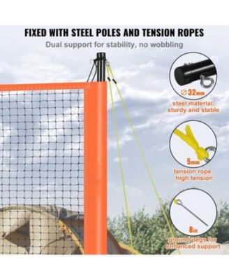 Volleyball and Badminton Combo Set with Adjustable Net and Carry Bag