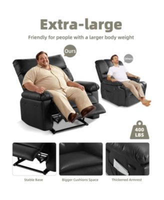 Oversized Manual Massage Recliner Sofa Chair for Living Room and Bedroom