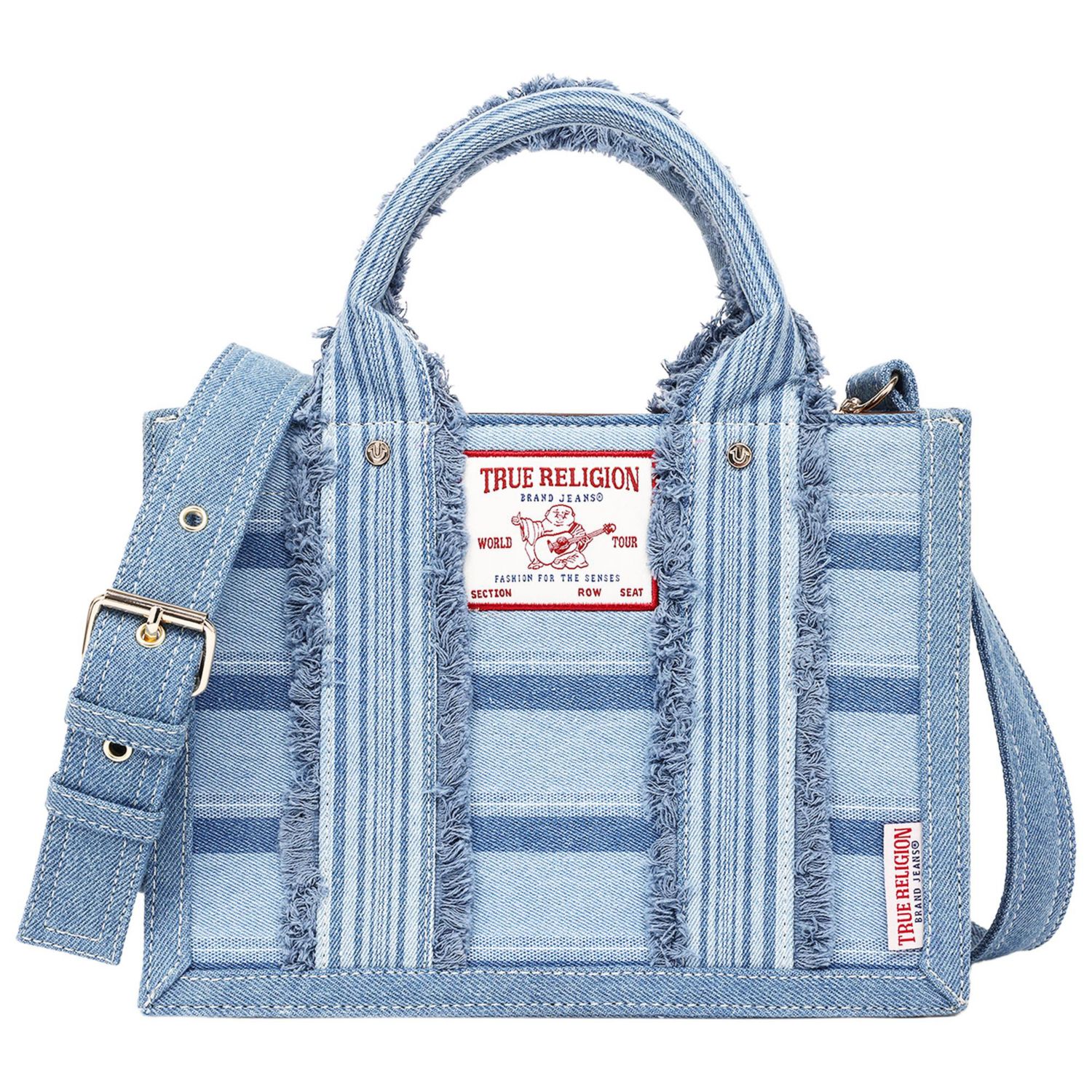 Multi-Stripe Modern Tote with Removable Crossbody Strap