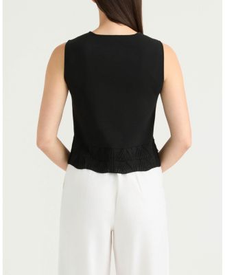 Women's Sweater Knit Vest with Pearl Detailing
