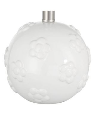 Arianna 16"H White Flower Ceramic Accent Table Lamp Set with Dimmer