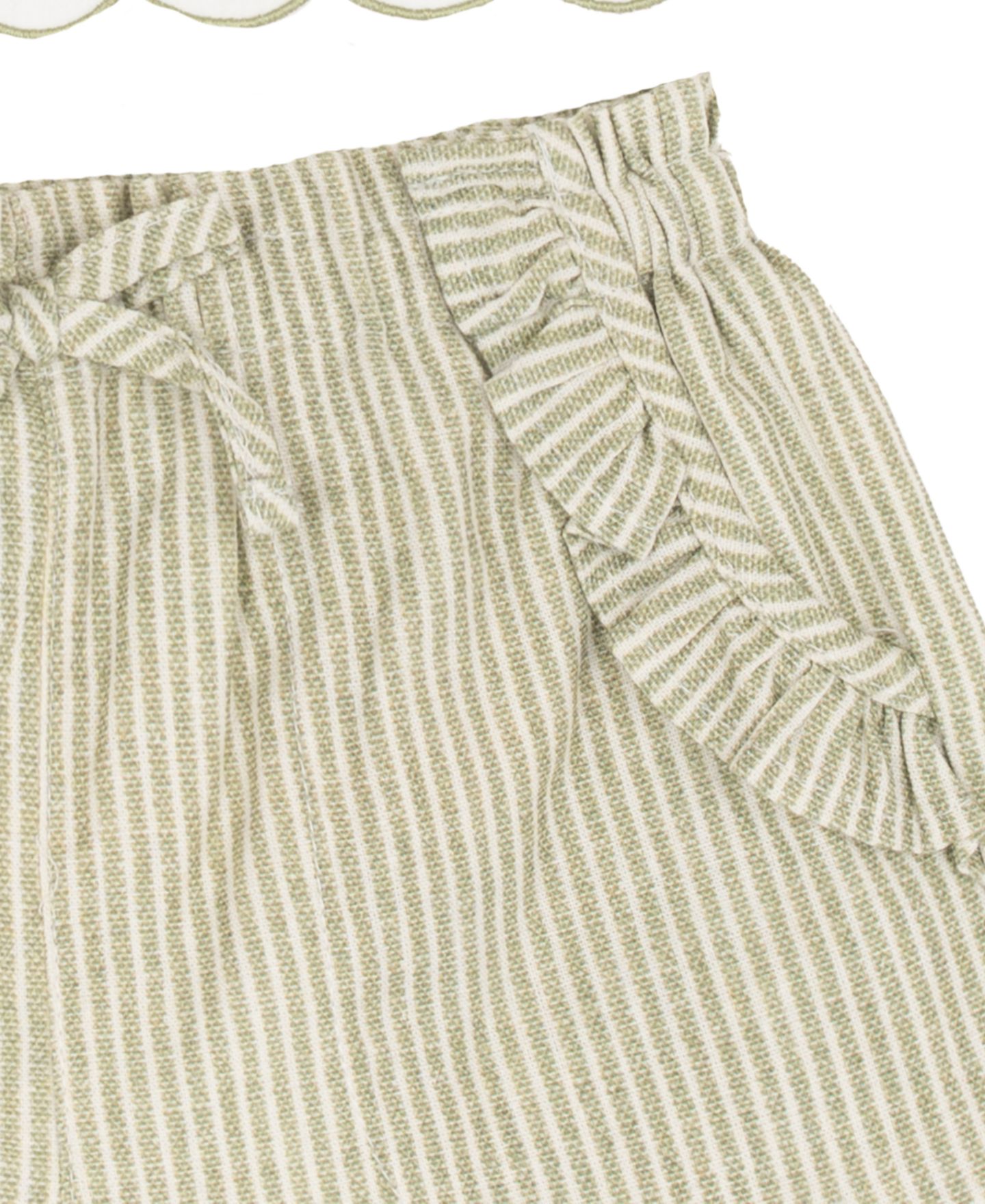 Комплект Rare Editions Flutter Cap Sleeve Top and Stripe Olive Shorts, 2-Piece Set для девочек-малышей, цвет: Молочный белый — фото 5