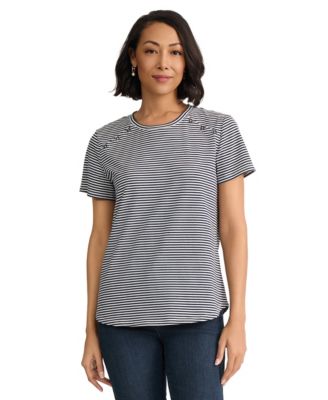 Women's Short-Sleeve Crewneck Pull-On T-Shirt