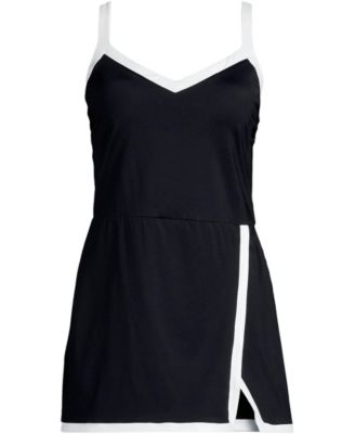 Women's V-Neck Wrap Skirt Swim Dress