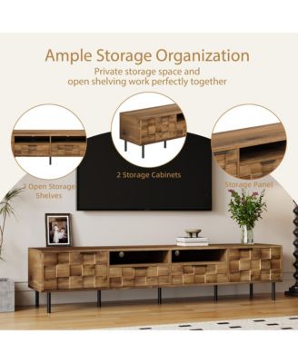 Storage Cabinet with TV Stand for TVs with 2 Drawers