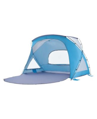 6-Person Beach Tent Sun Shelter with UPF 50+ Protection and Sand Pockets