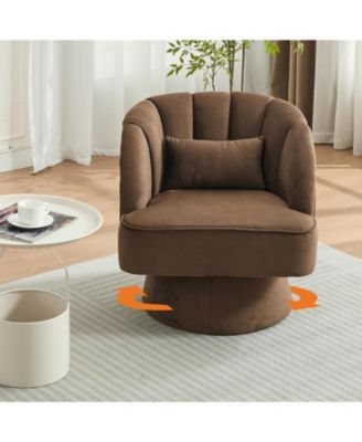 Modern 360° Swivel Barrel Accent Chair, Velvet
