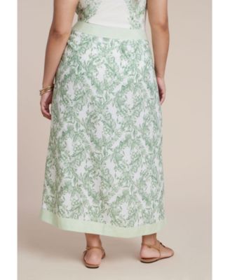 Women's Plus Size Midi Wrap Skirt